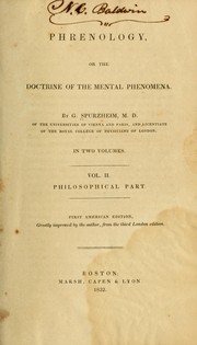 Cover of: Phrenology, or The doctrine of the mental phenomena by J. G. Spurzheim