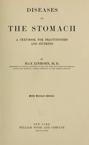 Cover of: Diseases of the stomach