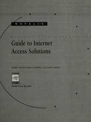 Cover of: Novell's guide to Internet access solutions