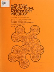 Cover of: Montana educational assessment program: technical report number 1