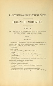 Cover of: Coffin's lecture notes on astronomy
