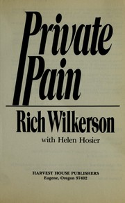 Cover of: Private pain by Rich Wilkerson