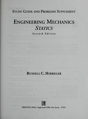 Cover of: Study guide and problems supplement: Engineering mechanics statics : Seventhedition