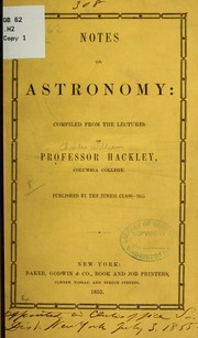 Cover of: Notes on astronomy