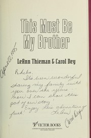 Cover of: This must be my brother