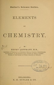 Cover of: Elements of chemistry