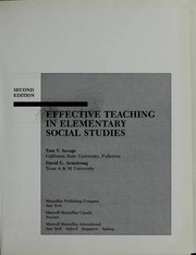Cover of: Effective teaching in elementary social studies by Tom V. Savage