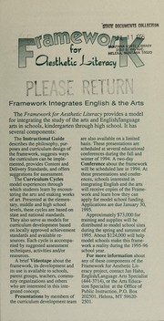 Cover of: Framework for aesthetic literacy: the Montana arts and English curriculum instructional guide
