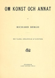 Cover of: Om konst och annat by Bergh, Richard
