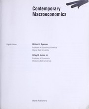 Cover of: Contemporary Macroeconomics