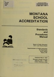 Cover of: Montana school accreditation by Montana. Board of Public Education