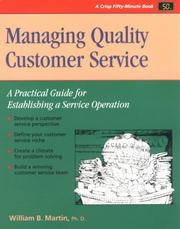 Cover of: Managing Quality Customer Service