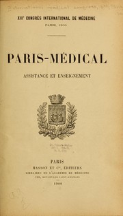 Cover of: Paris-médical, assistance et enseignement