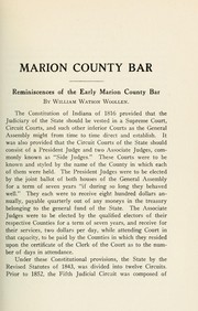 Cover of: Reminiscences of the early Marion County bar by William Watson Woollen