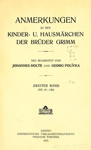 Cover of: Anmerkungen zu den Kinder- u. hausmärchen der brüder Grimm by Brothers Grimm