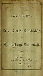 Cover of: Ancestry of Rev. John Sherman and Capt. John Sherman.