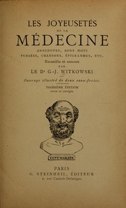 Cover of: Les joyeusetés de la médecine by Gustave Joseph Witkowski