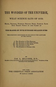 Cover of: The wonders of the universe, what science says of God