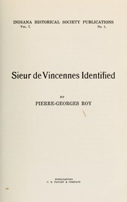 Sieur de Vincennes identified by Pierre-Georges Roy