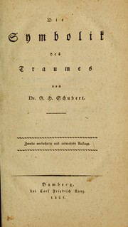 Cover of: Die Symbolik des Traumes by Gotthilf Heinrich von Schubert