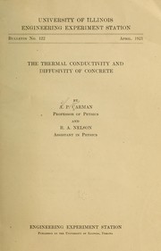 Cover of: The Thermal conductivity and diffusivity of concrete
