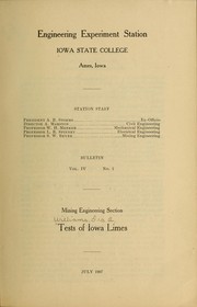 Tests of Iowa limes by Ira Abraham] Williams