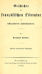 Cover of: Geschichte der französischen Literatur im achtzehnten Jahrhundert