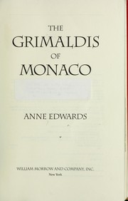 Cover of: The Grimaldis of Monaco by Anne Edwards