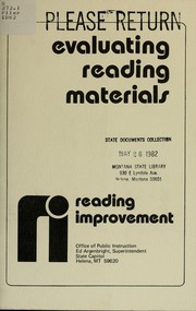 Cover of: Evaluating reading materials by Montana. Office of Public Instruction