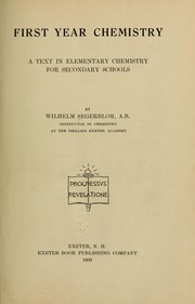 Front cover of First year chemistry by Wilhelm Segerblom