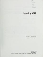 Cover of: Learning XSLT