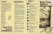 Cover of: Bear Trap Canyon wilderness visitor's guide
