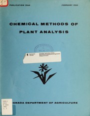 Cover of: Chemical methods of plant analysis by Gordon M. Ward, Frederick Blaney Johnston