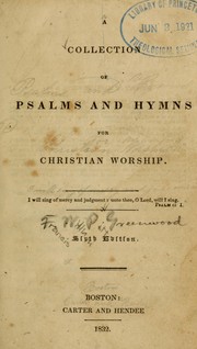 Cover of: A Collection of Psalms and hymns for Christian worship