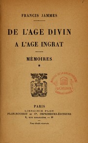 Cover of: De l'âge divin à l'âge ingrat.