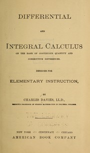 Cover of: Differential and integral calculus on the basis of continuous quantity and consecutive differences