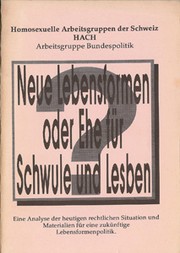 Cover of: Neue Lebensformen oder Ehe für Schwule und Lesben