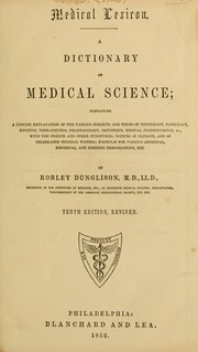 Cover of: Medical lexicon | Robley Dunglison