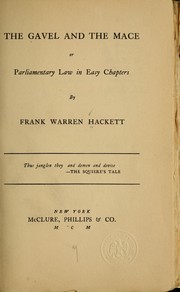 Cover of: The gavel and the mace