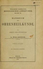 Cover of: Handbuch der Ohrenheilkunde: für Aerzte und Studirende