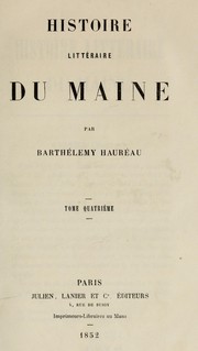 Cover of: Histoire littéraire du Maine