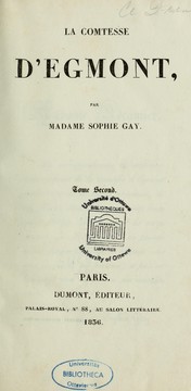 Cover of: La Comtesse d'Egmont by Sophie Gay