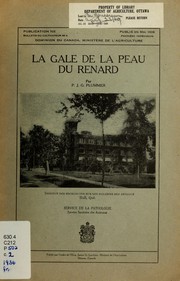 Cover of: La gale de la peau du renard by P. J. G. Plummer