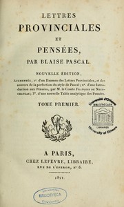 Cover of: Lettres provinciales et Pensées