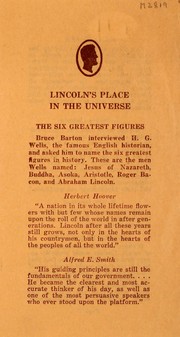 Cover of: Lincoln's place in the universe