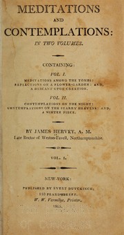 Cover of: Meditations and contemplations: in two volumes ... by James Hervey