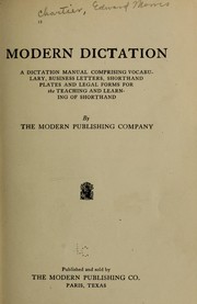 Cover of: Modern dictation by Edward Morris] Chartier
