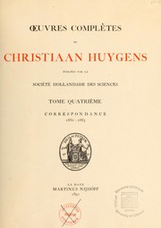 Cover of: Oeuvres complètes de Christiaan Hugens