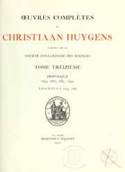 Cover of: Oeuvres complètes de Christiaan Hugens