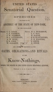 United States senatorial question by New York (State). Legislature. Assembly.